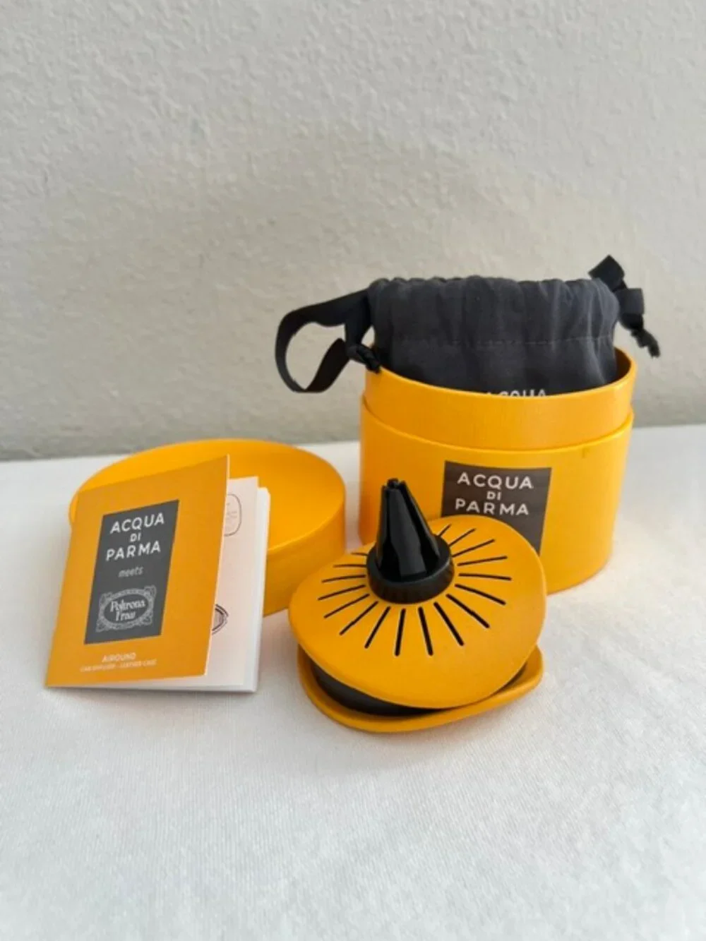 Acqua di Parma Car Diffuser Leather Case-Yellow